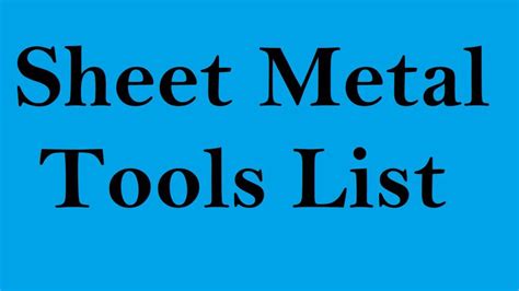 sheet metal workholding|sheet metal tools list.